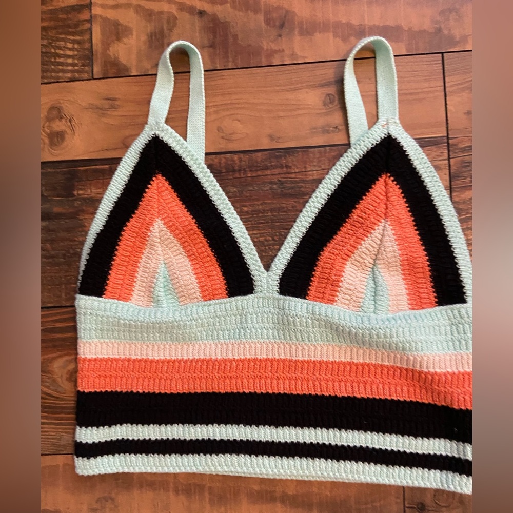 Zara Strappy Crochet Knit Top